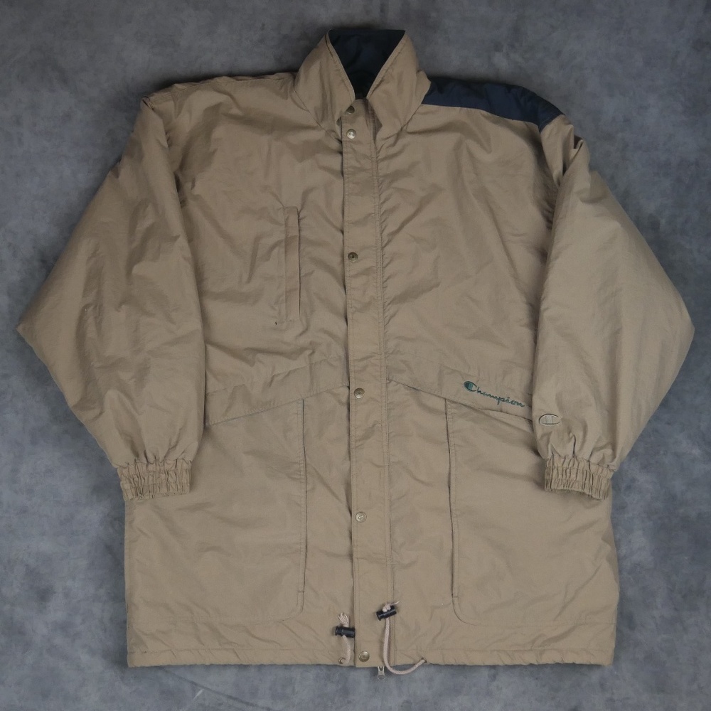 Champion Trench Coat Size XL Tan Coat Jacket Long